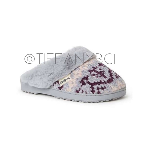 Dearfoams Allison Chenille Fairisle Slippers - Picture 2 of 10